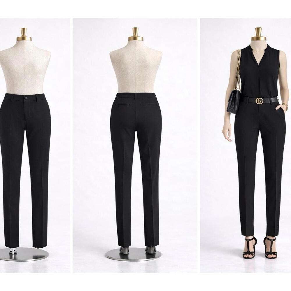 LC Lauren Conrad Women’s Dress Pants Size 10 Black Career Office Slacks Pockets